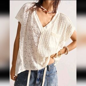SHEIN Cream Lace Blouse